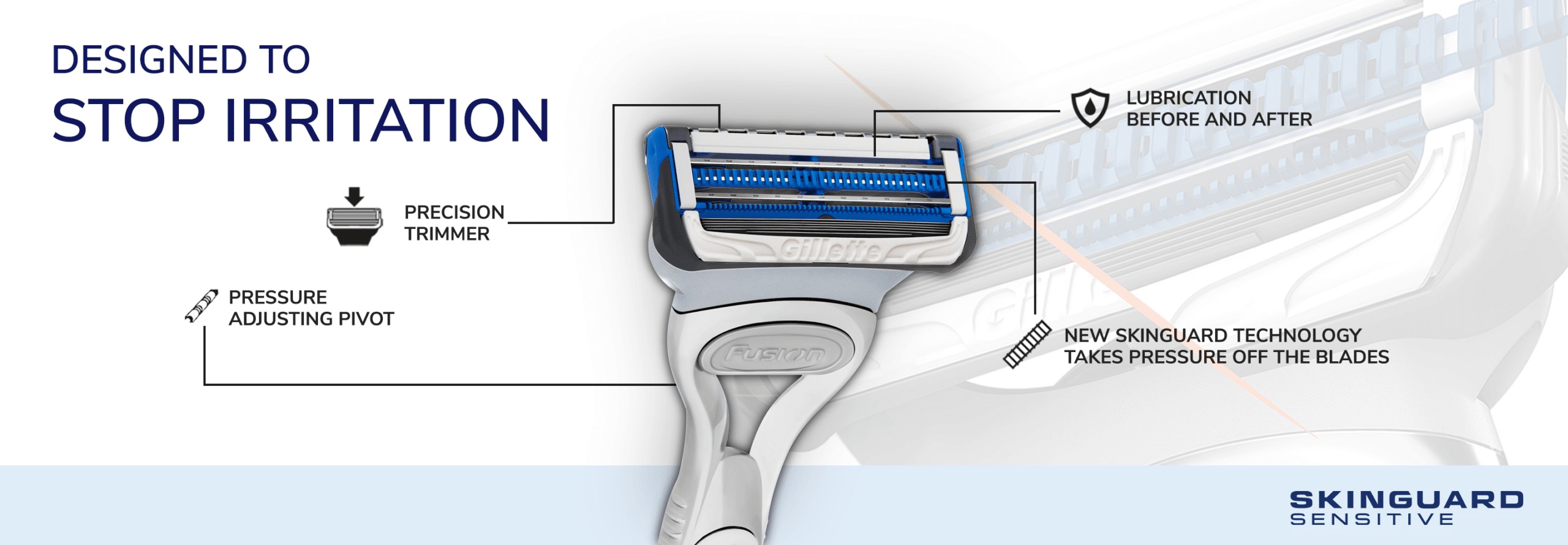 Gillette SkinGuard Sensitive razor illustration