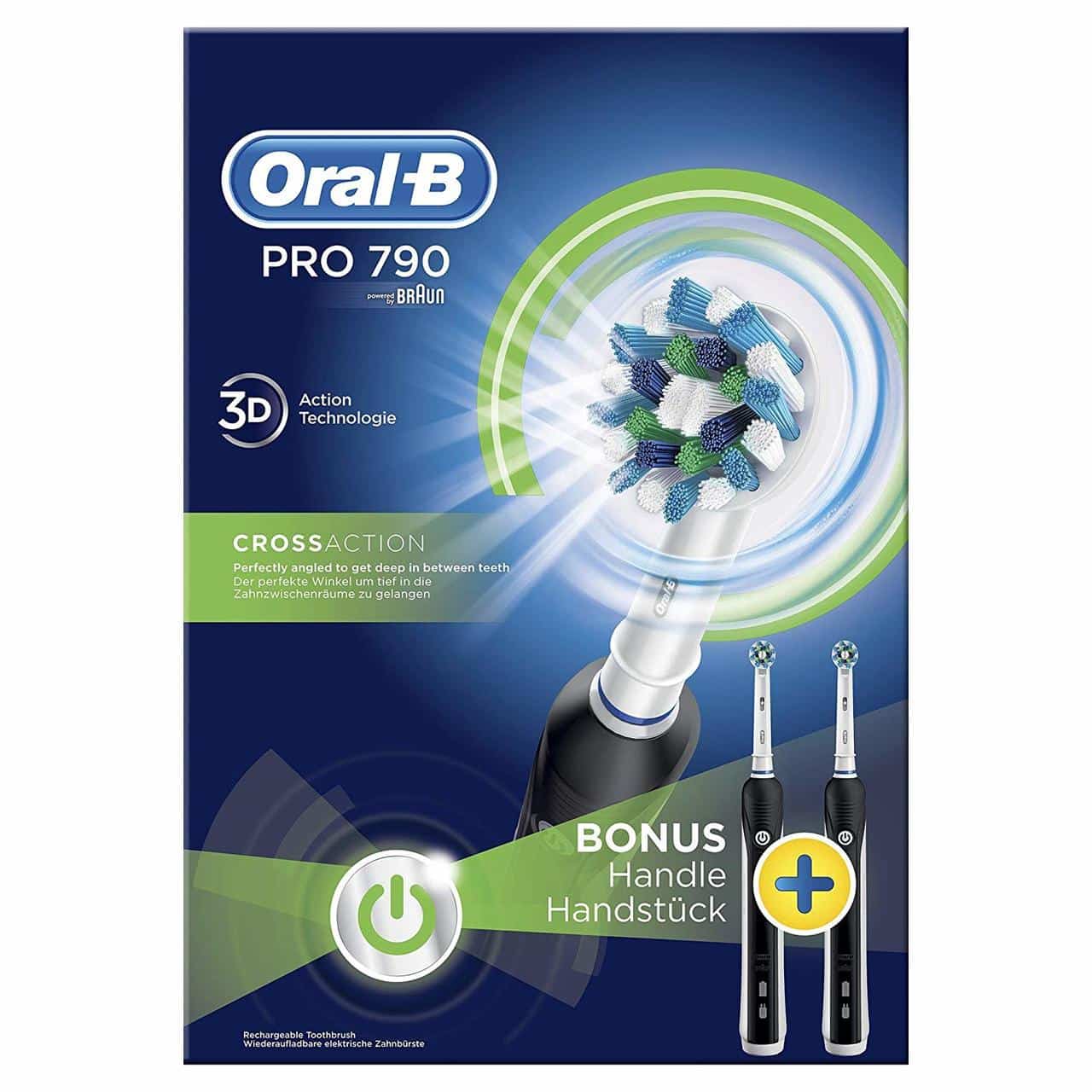 ORAL B POWER TOOTHBRSH PRO790 CROSSACTION (GIFTING) 2x HANDLES +TRAVEL CASE (NEW) ORAL B POWER TOOTHBRSH PRO790 CROSSACTION (GIFTING) 2x HANDLES +TRAVEL CASE (NEW)