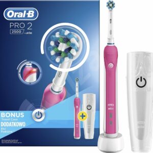 ORAL B POWER TOOTHBRSH PRO2 CROSSACTION (GIFTING) - PINK + TRAVEL CASE