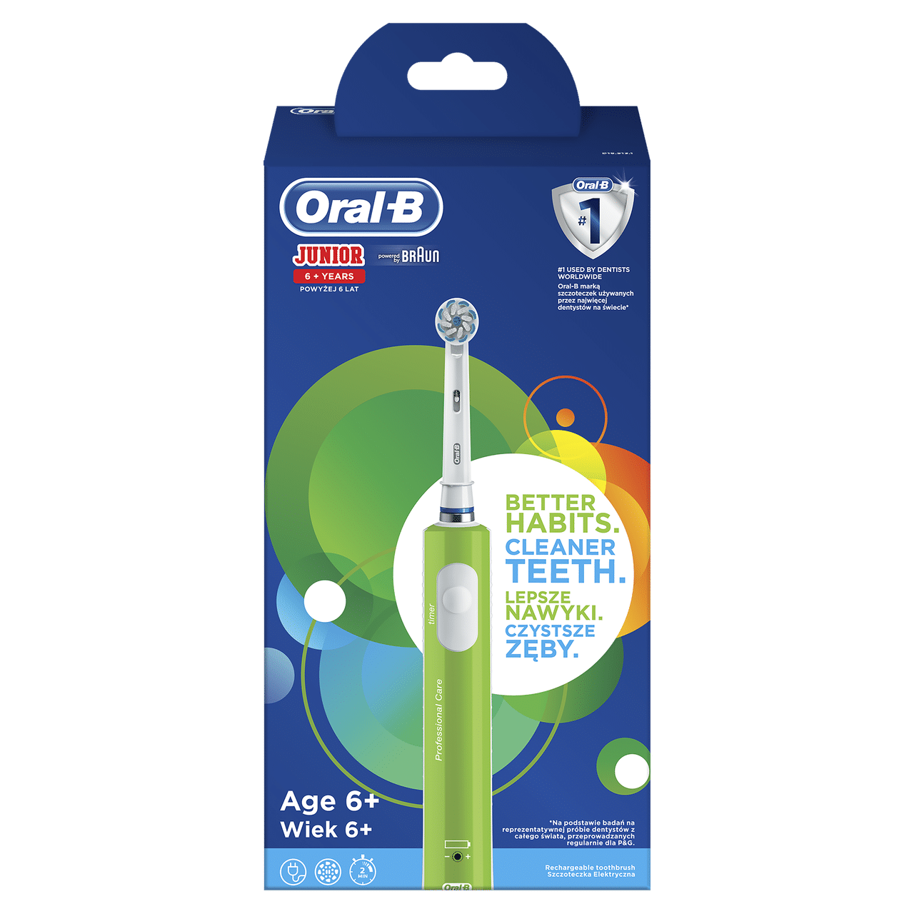 ORAL B POWER TOOTHBRUSH JUNIOR GREEN HANDLE ORAL B POWER TOOTHBRUSH JUNIOR GREEN HANDLE