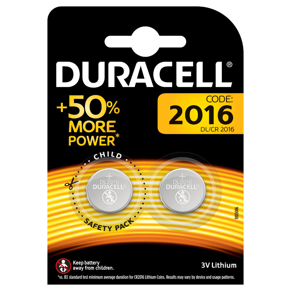 DURACELL SPECIALTY 2016 LITHIUM COIN (x2)