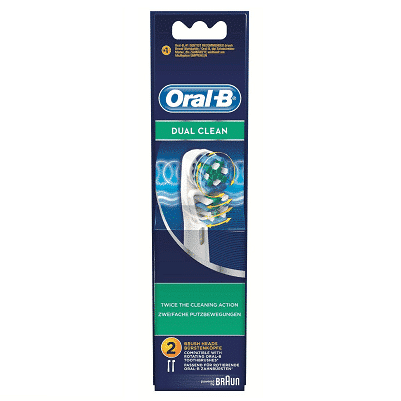 ORAL B POWER BRUSH HEAD DUAL CLEAN (EB417) x2s