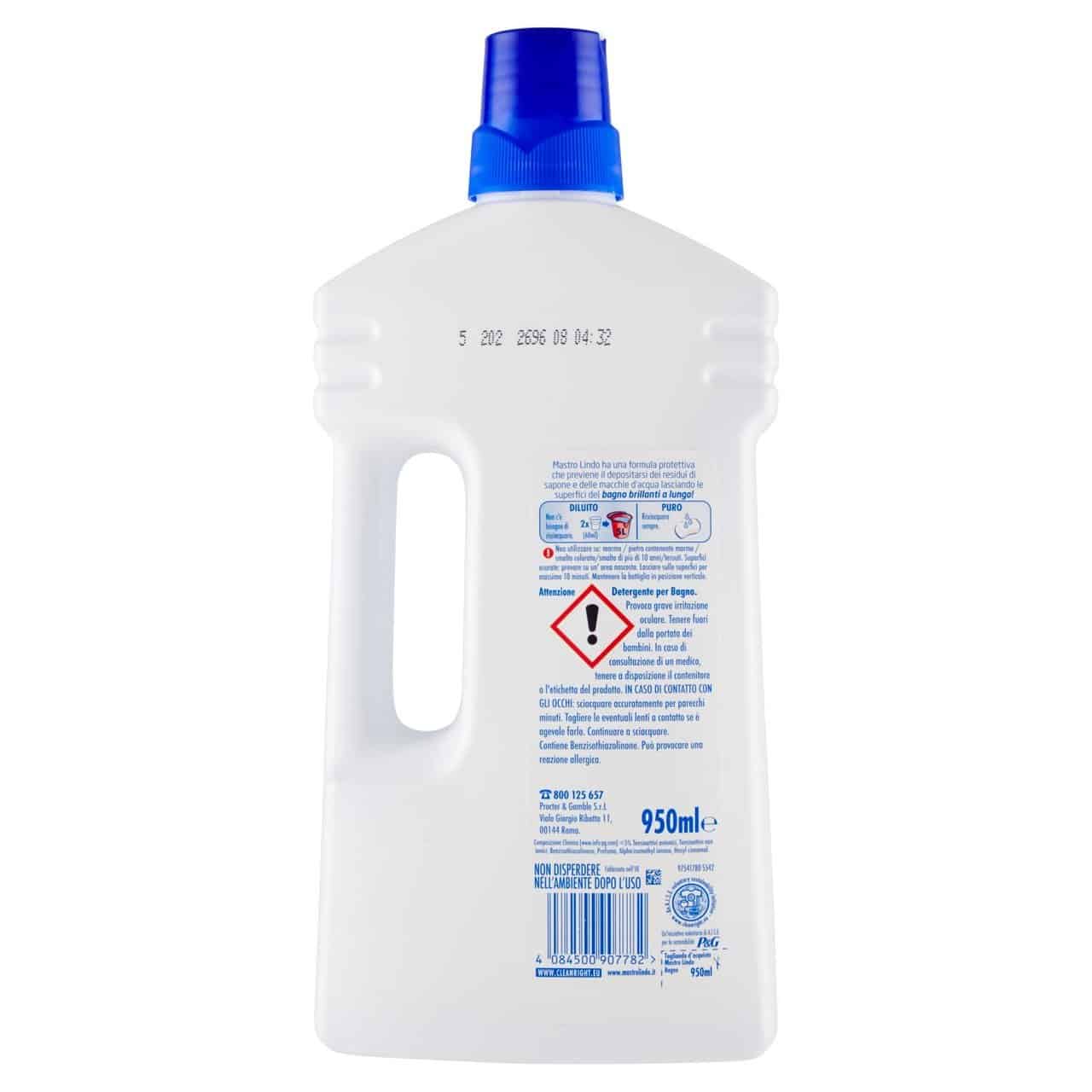 MASTRO LINDO BATHROOM CLEANER 950ML MASTRO LINDO BATHROOM CLEANER 950ML