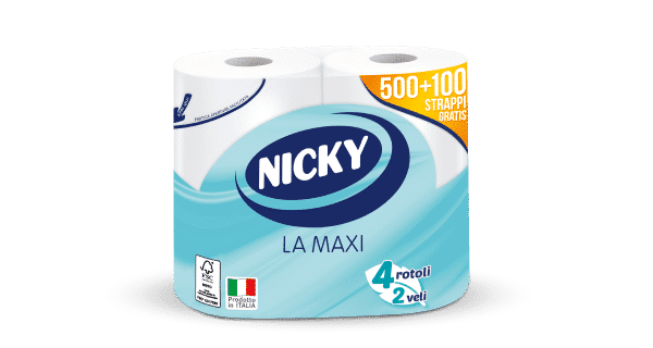 NICKY TOILET PAPER LA MAXI 2 PLY 4 ROLLS NICKY TOILET PAPER LA MAXI 2 PLY 4 ROLLS