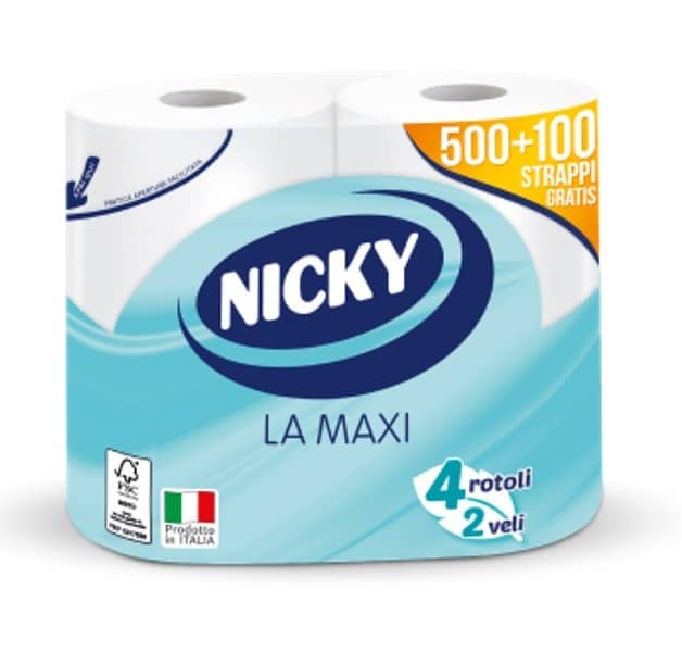 NICKY TOILET PAPER LA MAXI 2 PLY 4 ROLLS NICKY TOILET PAPER LA MAXI 2 PLY 4 ROLLS