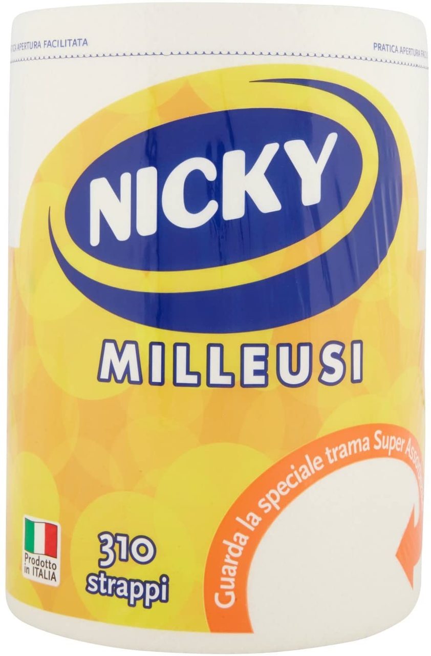 NICKY PAPER TOWELS MILLEUSI 2 PLY 1 ROLL 310 TEARS NICKY PAPER TOWELS MILLEUSI 2 PLY 1 ROLL 310 TEARS