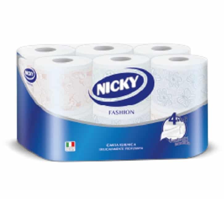 NICKY TOILET PAPER FASHION 4 PLY 12 ROLLS NICKY TOILET PAPER FASHION 4 PLY 12 ROLLS