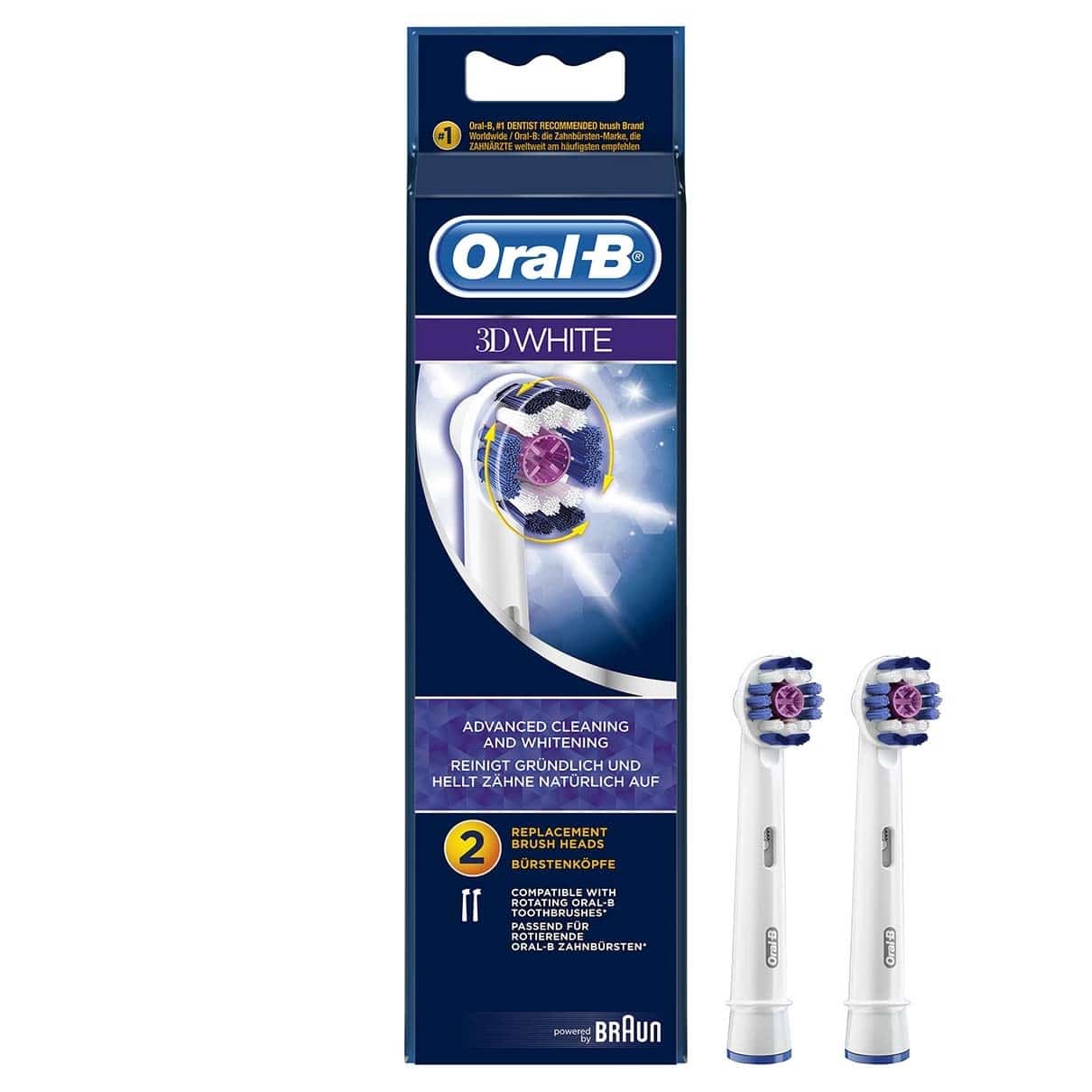 ORAL B POWER BRUSH HEAD PRO 3D WHITE (EB18) x2s (7757) ORAL B POWER BRUSH HEAD PRO 3D WHITE (EB18) x2s (7757)