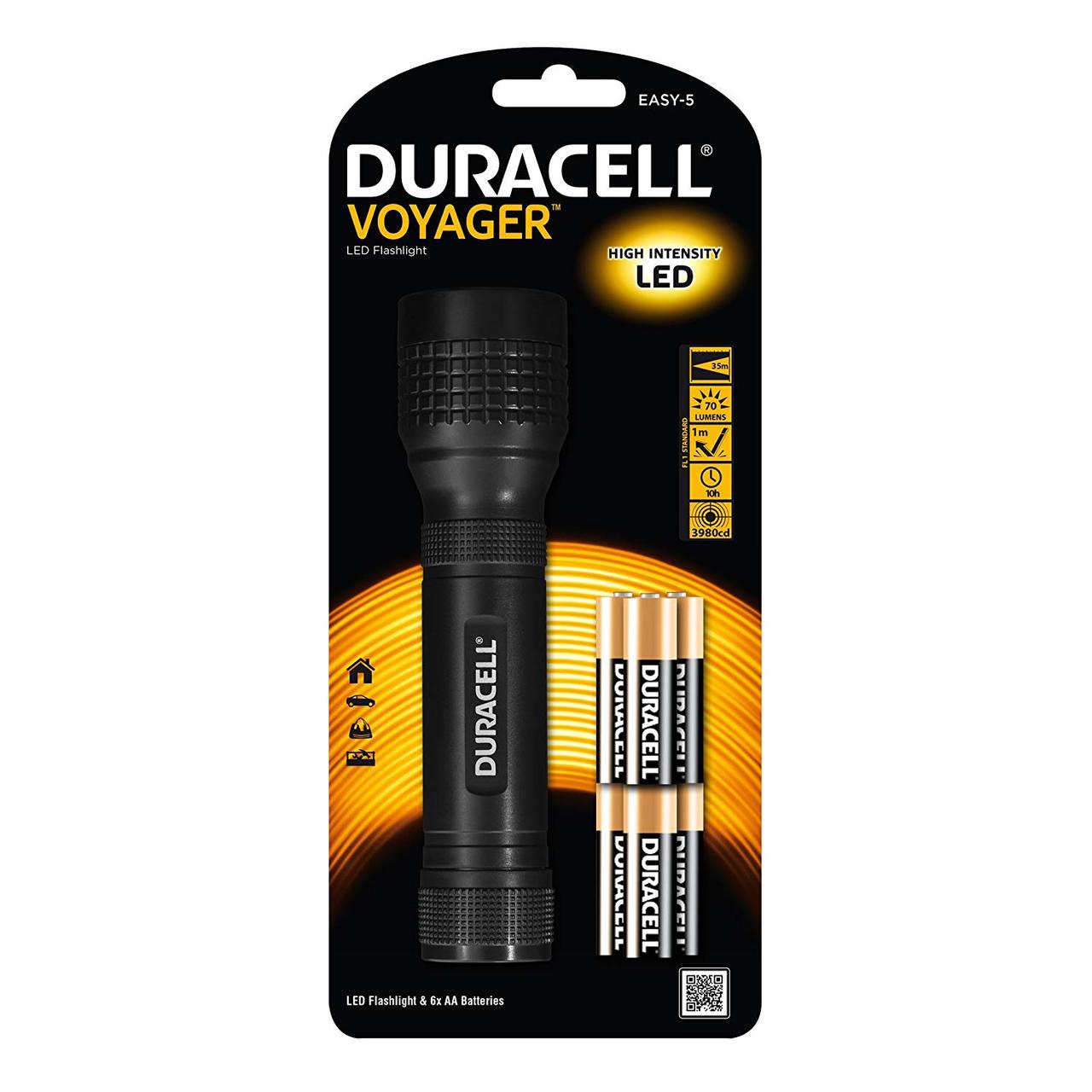 DURACELL FLASHLIGHT VOYAGER EASY5 +6 AA BATTERIES VJ Salomone Marketing