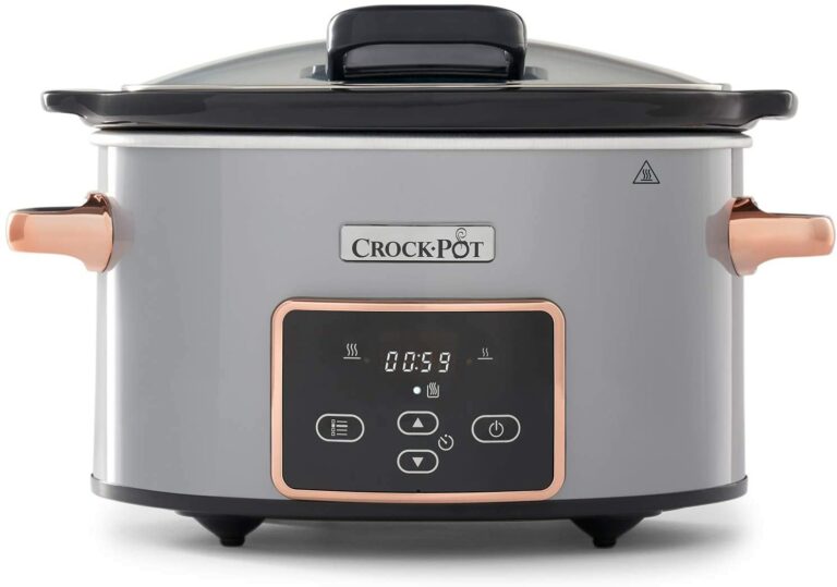 CROCKPOT SLOW COOKER DIGITAL WITH HINGE 3.5L SILVER & ROSE GOLD (For 4