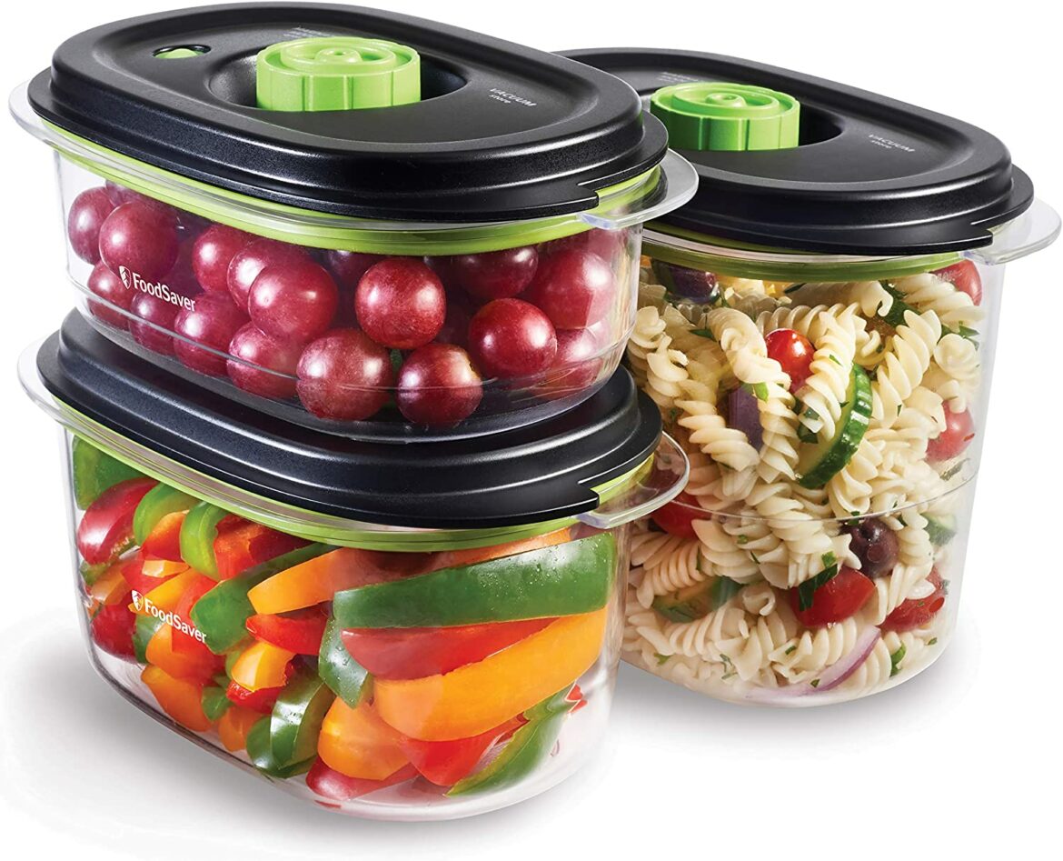 FOODSAVER PRESERVE & MARINATE VACUUM CONTAINER 3 PACK (0.7L + 1.2L + 1