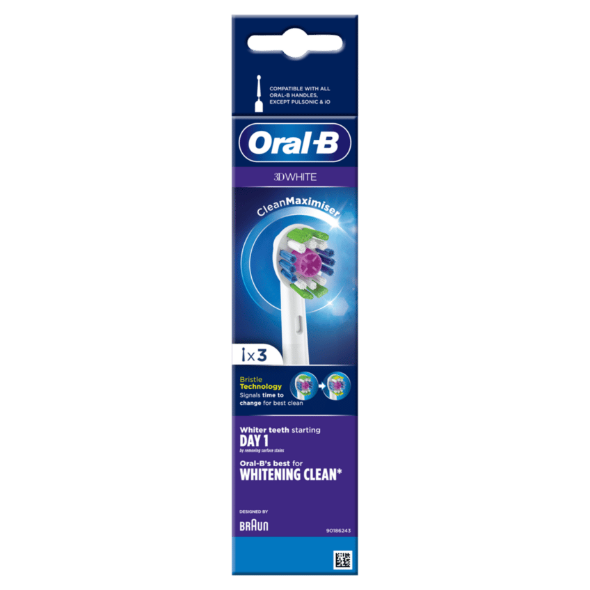 ORAL B POWER BRUSH HEAD PRO 3D WHITE (EB18) x2s VJ Salomone Marketing