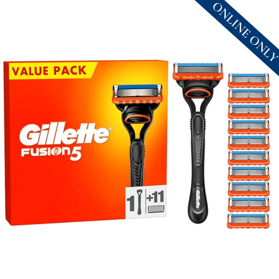 GILLETTE FUSION5 RAZOR FREE HANDLE +11 CARTRIDGES (NEW) - VJ