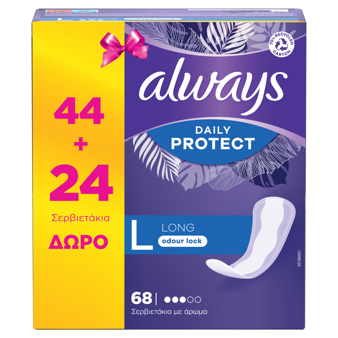 ALWAYS DAILIES LARGE EXTRA PROTECT 44+24 FREE