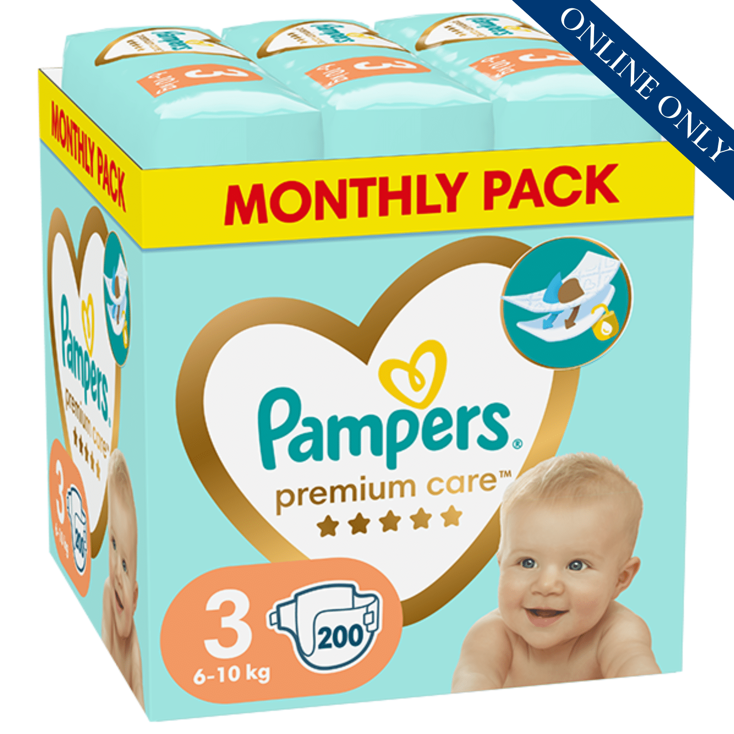 Monthly Pack Premium Size 3- 200 Nappies