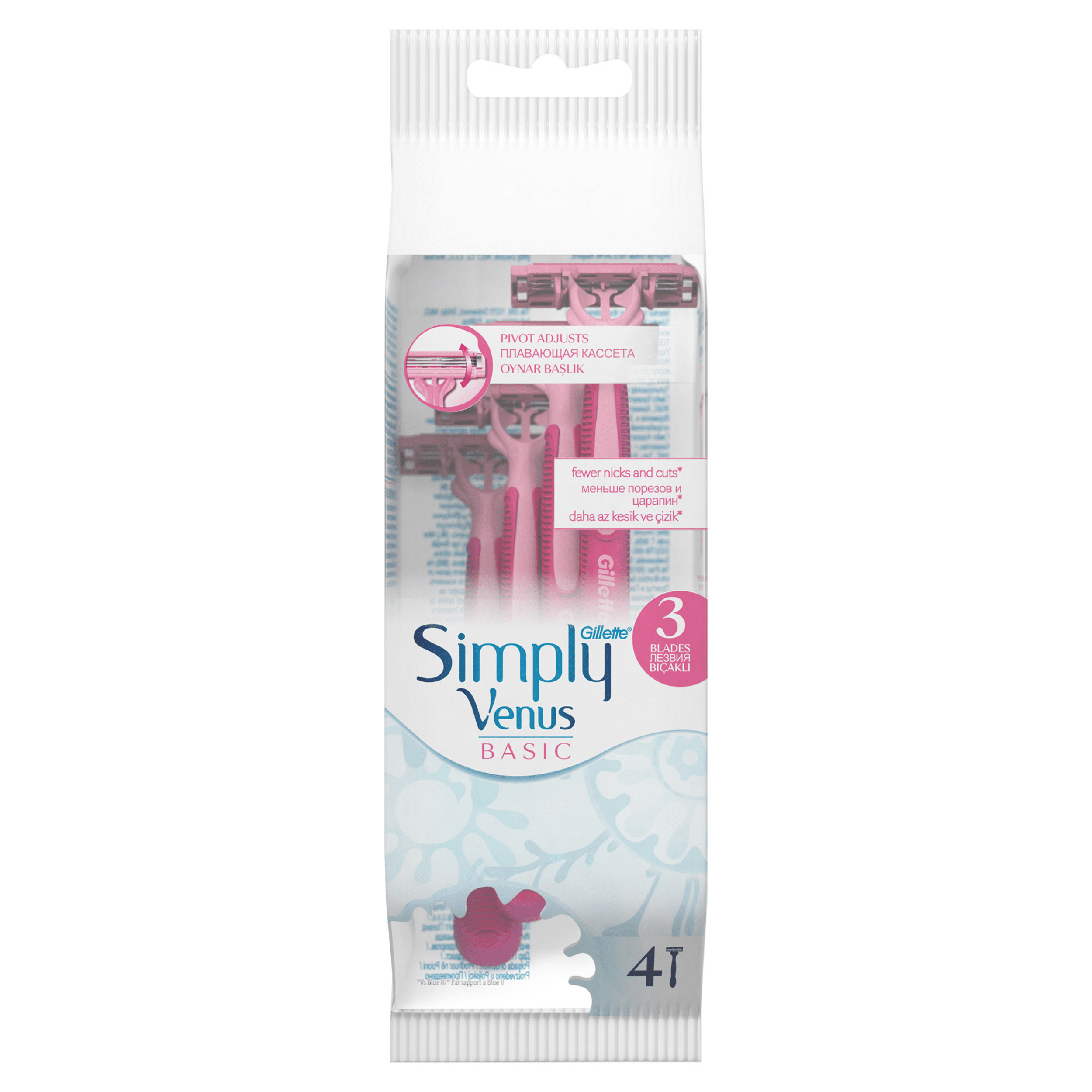 GILLETTE SIMPLY VENUS 3 BASIC 4CT BAG