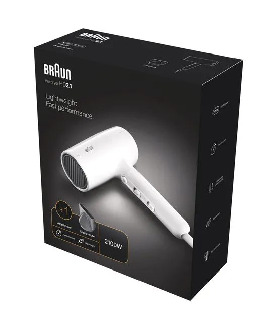 BRAUN HAIR DRYER CONC WHITE 2100W