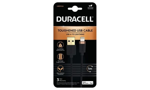 DURACELL USB-A TO LIGHTNING 1M BRAIDED (NEW)