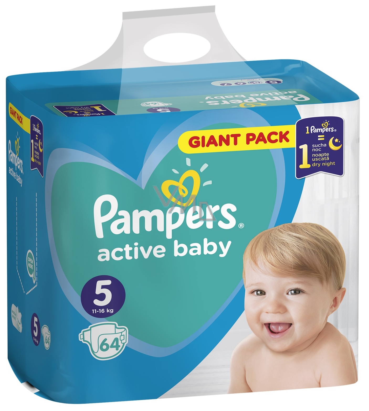 PAMPERS GIANT ACTIVE BABY 5 JUNIOR X64