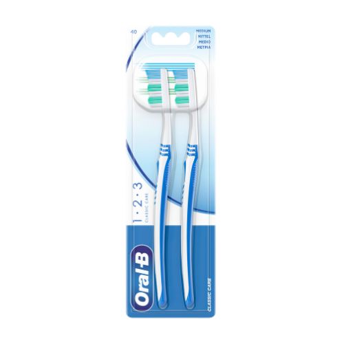 ORAL B TBRUSH CLASSIC CARE 123 40MED X2