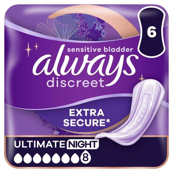 ALWAYS DISCREET PADS ULTIMATE NIGHT X6