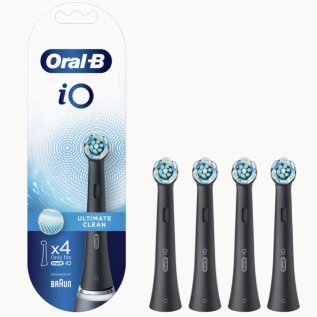 ORAL B POWER BRUSH HEAD iO ULTIMATE CLEAN BLACK X4