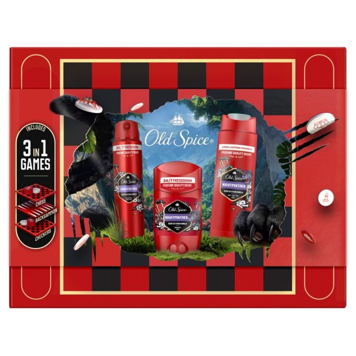 OLD SPICE XMAS NIGHTPANTHER GIFTBOX (ST50ML+SG250ML+SP150ML) +GAMES