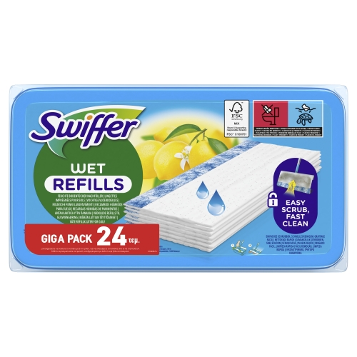 SWIFFER WET CITRUS REFILLS X24