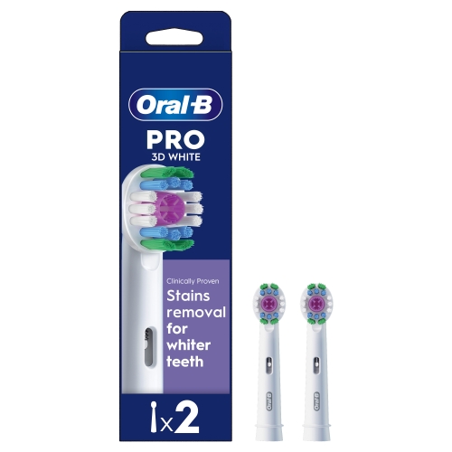 ORAL B POWER BRUSH HEAD 3D WHITE X2