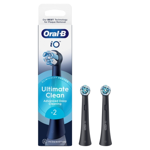 ORAL B POWER BRUSH HEAD iO ULTIMATE CLEAN BLACK X2