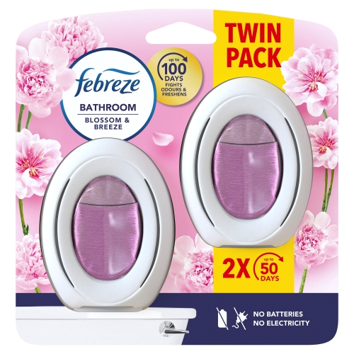 FEBREZE BATHROOM AIR FRESHENER BLOSSOM & BREEZE 2X7.5ML TWIN PACK