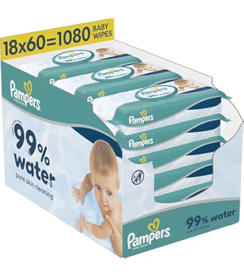 PAMPERS WIPES AQUA 99% BOX 18X60 WITH LID
