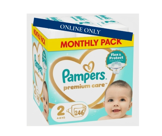 PAMPERS MONTHLY PACK PREMIUM 2 - 246 NAPPIES