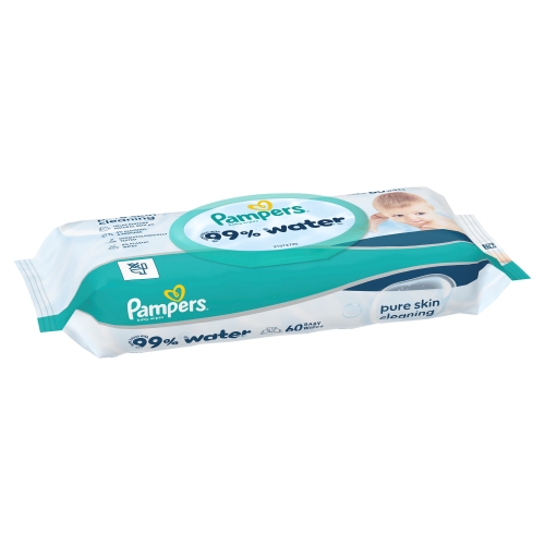PAMPERS WIPES AQUA 99% X60 WITH LID (NON-SUP) (NEW)