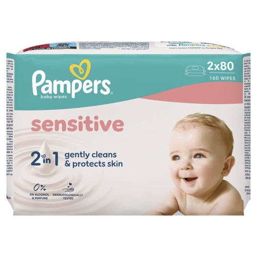 PAMPERS WIPES SENSITIVE 2X80